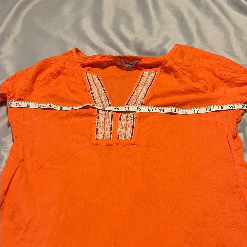 Athleta Vibrant Beautiful Orange Tunic Top Size Small - Picture 9 of 12